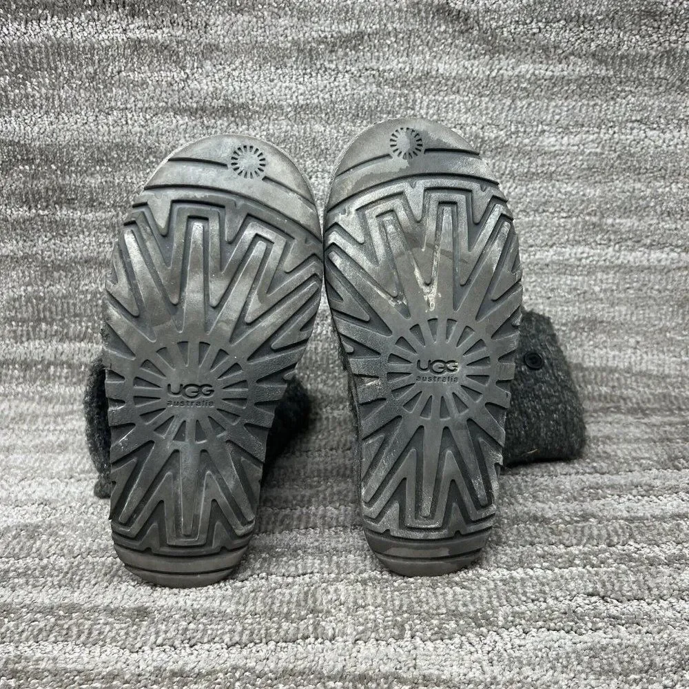 UGG Australia Sz 6 Womens Lattice Cardy 3066 Gray Winter Boots Knit Round Toe